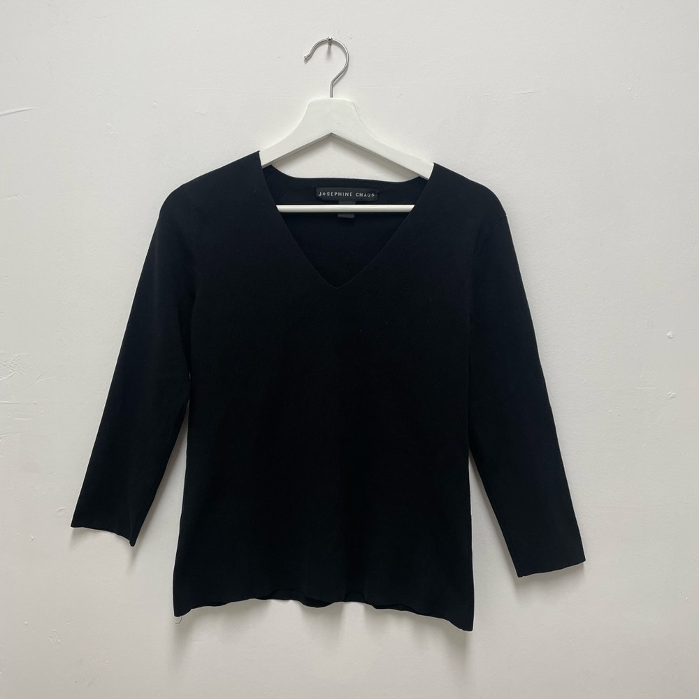 Josephine Chaus Black Sweater V Neck Size S